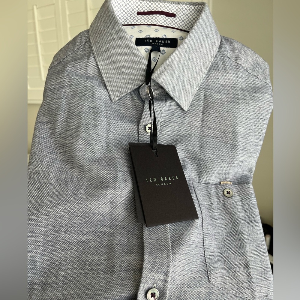 Ted Baker London Men's Long Sleeve Button Down Shirt Size 4, Large. Brand New